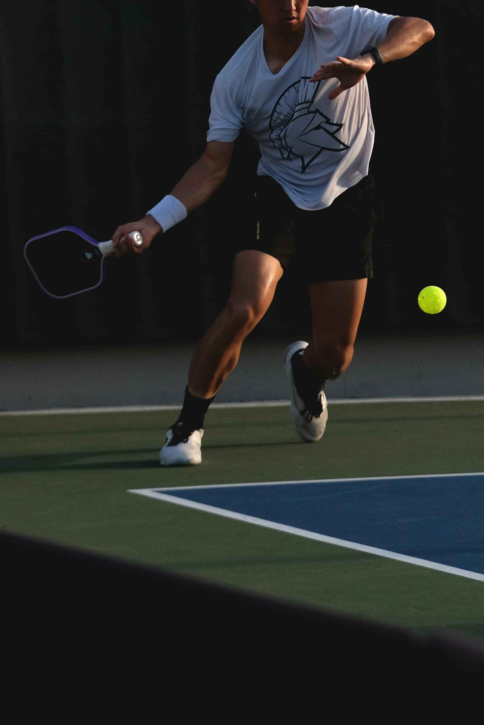 A player moving across the court